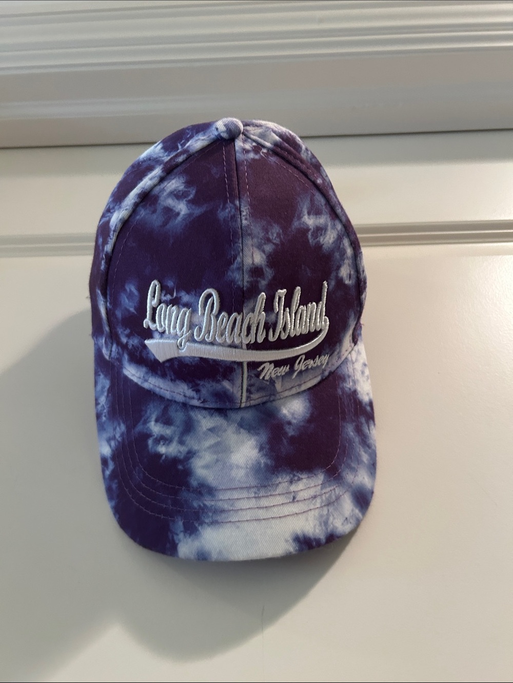 Sunsations  Long Beach Island NJ LBI Embroidered Tie-Dye Cap Purple White OS
